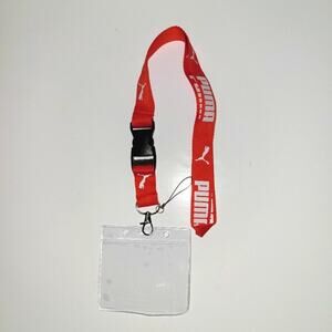 S1. Brand New Puma Red Logo Lanyard & Vaccine Card Holder